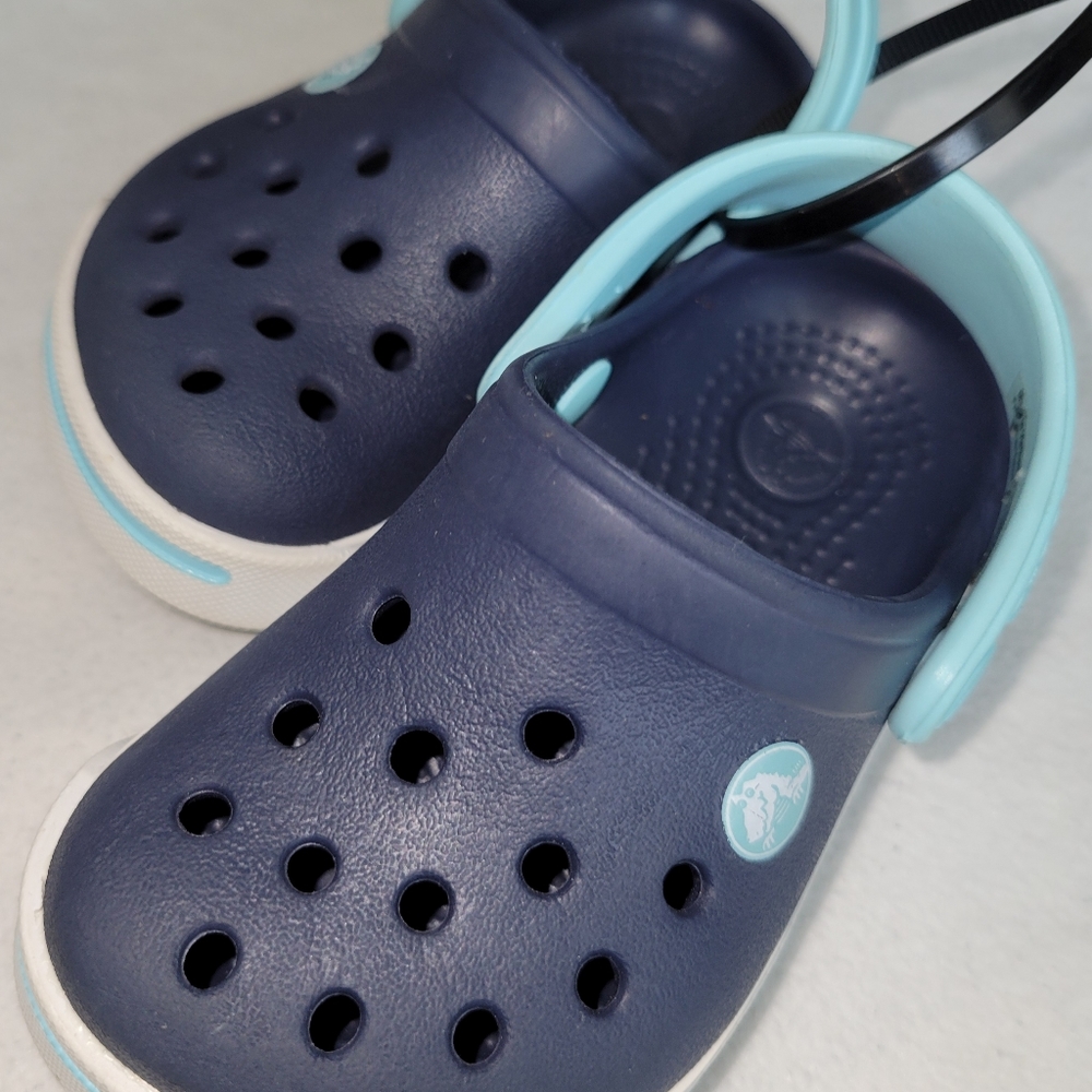 Crocs Kids Crocband II Navy/Ice Blue Toddler size 4/5